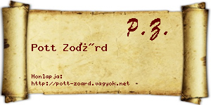 Pott Zoárd névjegykártya
